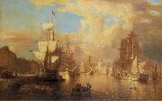 Thomas Pakenham Dublin harbour with the domed Custom House in the background oil on canvas